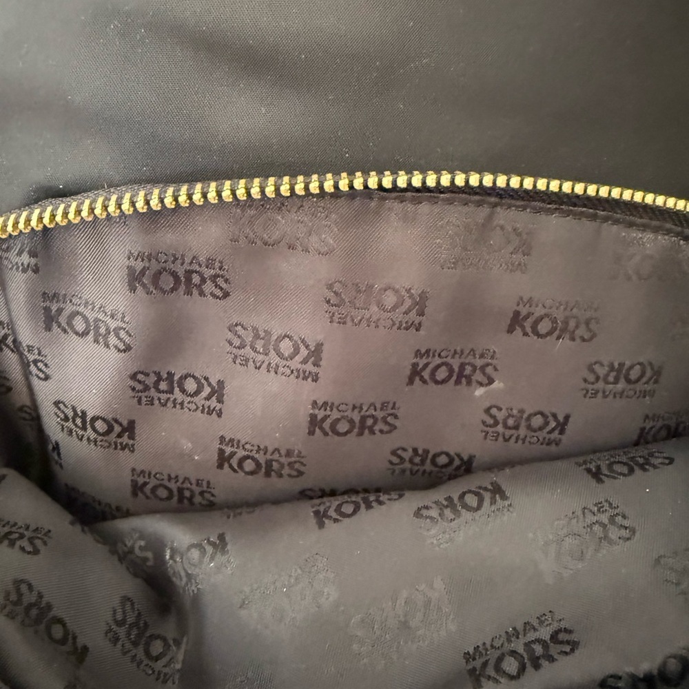 Michael Kors Black Nylon Backpack Gold Hardware Medium Size - Picture 12 of 13